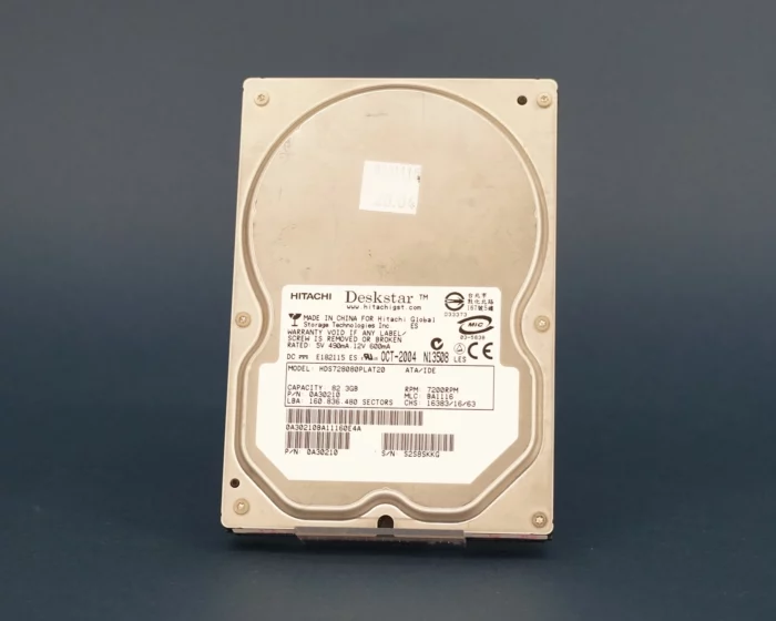Hitachi Deskstar 7K80 HDS728080PLAT20 Harde Schijf - 82,3GB, 3,5" IDE - Gebruikt