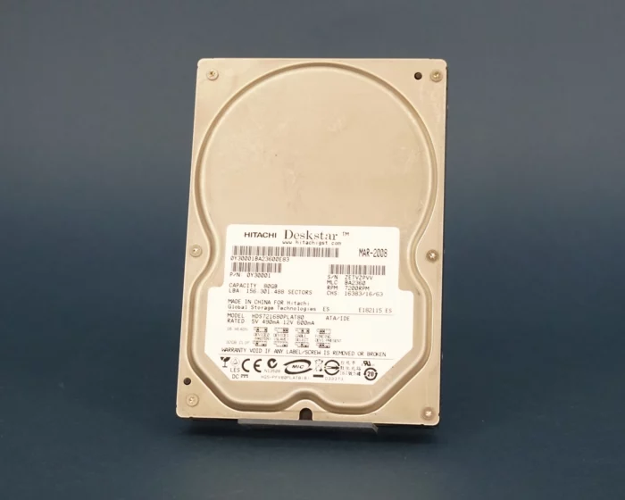 Hitachi Deskstar 7K160 HDS721680PLAT80 Harde Schijf - 80GB, 3,5" IDE - Gebruikt