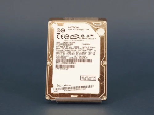 Hitachi Travelstar 5K500.B HTS545025B9A300 Harde Schijf - 250GB, 2,5" SATA - Gebruikt