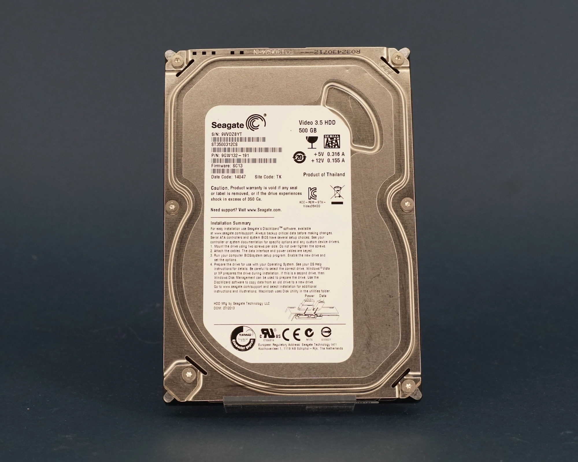 Seagate Video 3.5 HDD ST3500312CS Harde Schijf - 500GB, 3,5" SATA - Gebruikt